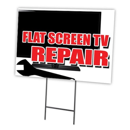 Flat Screen Tv Repair Yard Sign & Stake Outdoor Plastic Coroplast Window